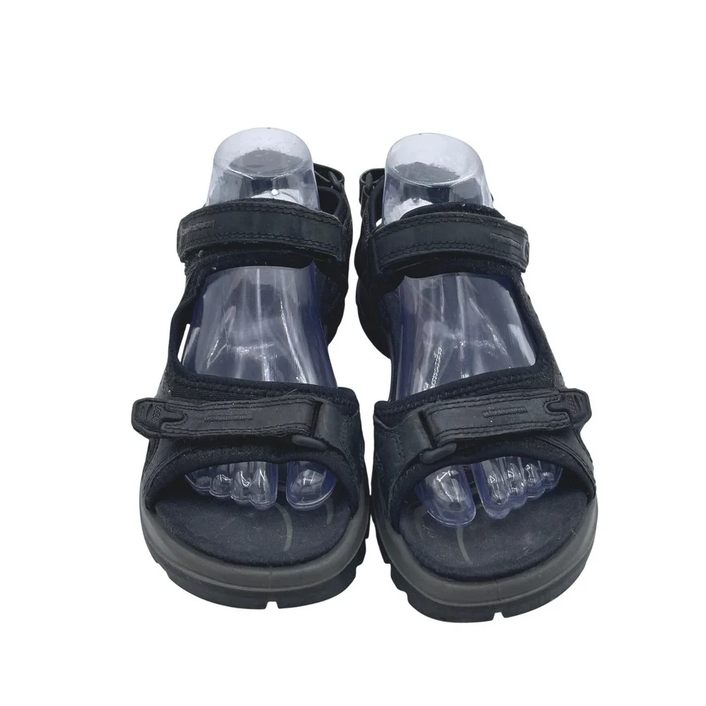 Ecco Receptor Technology‎ Mens 40 US 6/6.5 Black Leather Sport Sandals